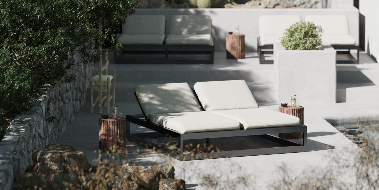 Atlantic Double Chaise Anthracite