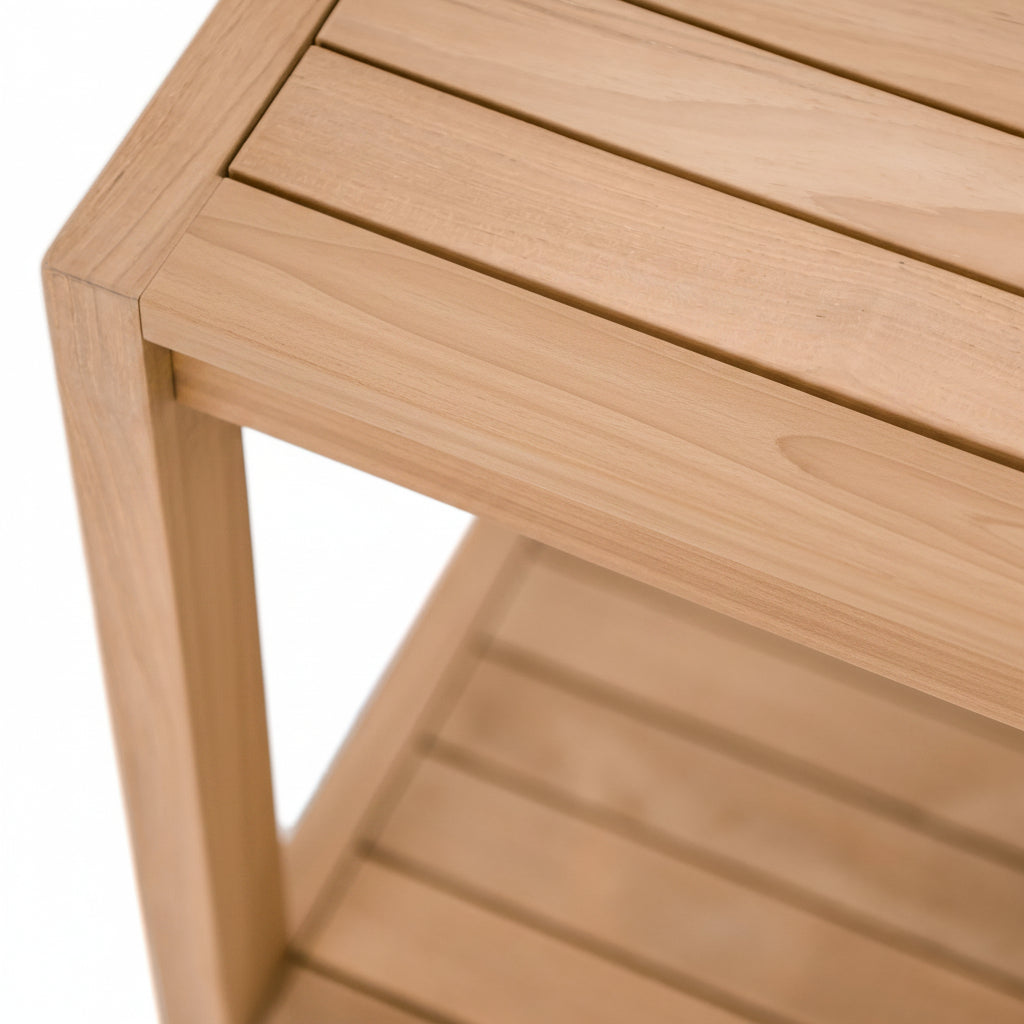 A Grade Teak Side Table WIth Shelf