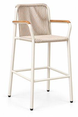 Barbados Bar Chair Off-White, outdoor bar chair by Prado Outdoor