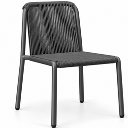 Barbados Stacking Bistro Side Chair Anthracite, outdoor dining chair by Prado Outdoor