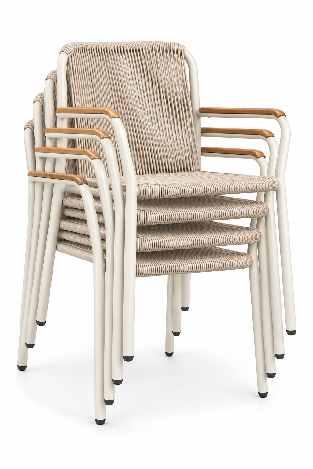 Barbados Stacking Bistro Chair Off-White