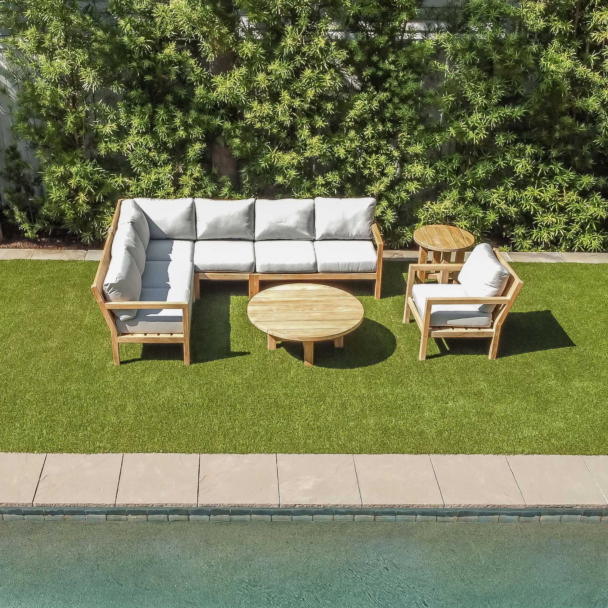 A Grade Round Teak Coffee Table by Prado Outdoor