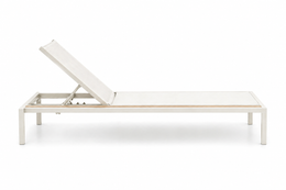 Barbados Aluminum Chaise Lounge - Off-White, outdoor chaise lounge by Prado Outdoor
