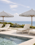 10' Teak Market Umbrella Lido Indigo