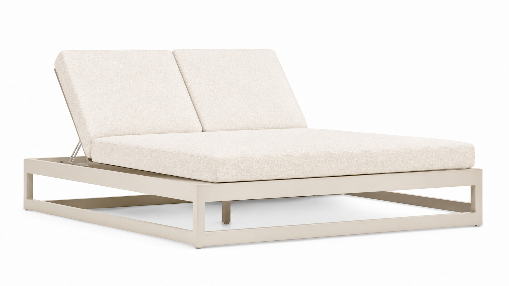 Mara Aluminum Double Chaise Off-White