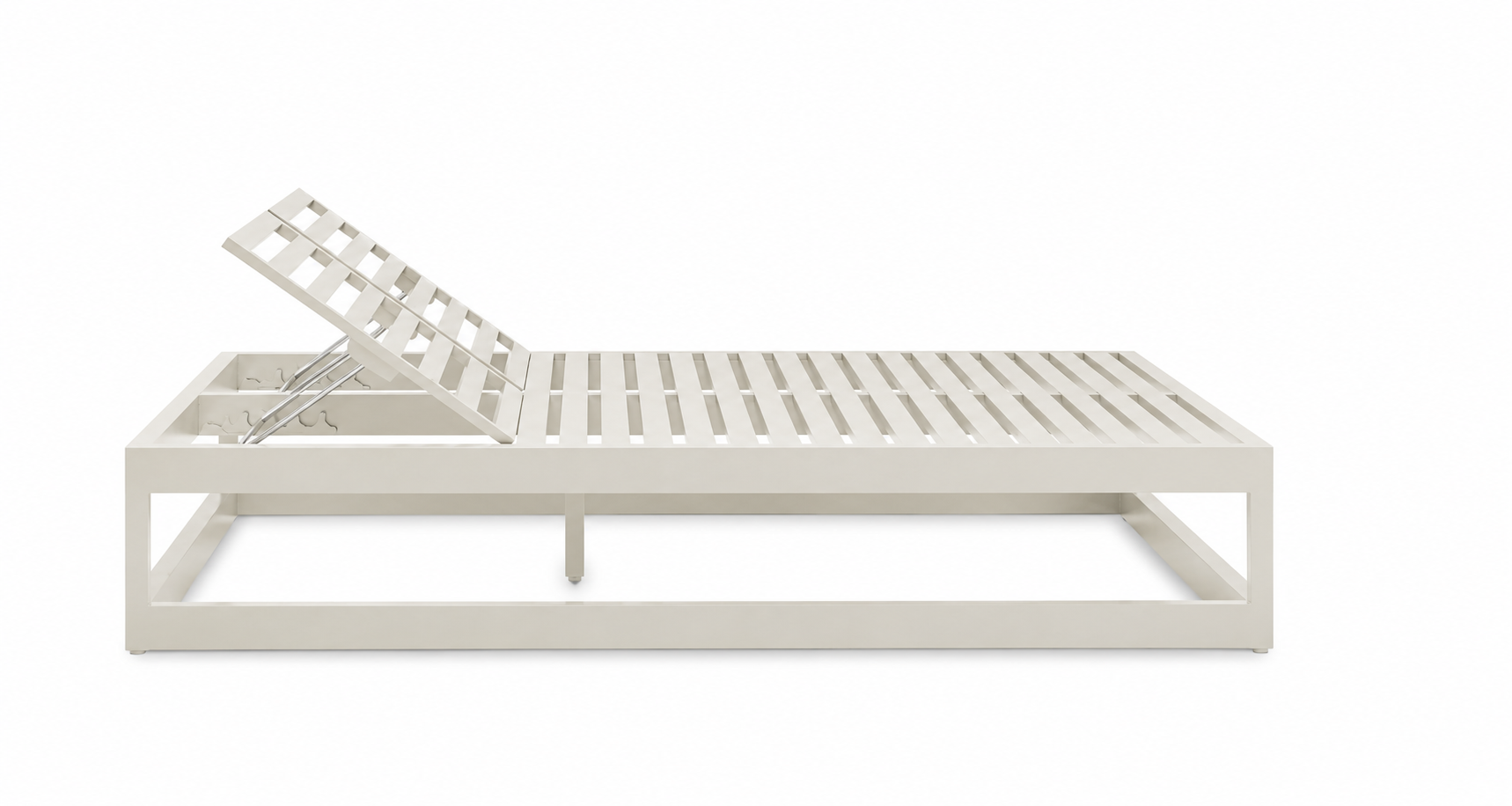 Mara Aluminum Double Chaise Off-White