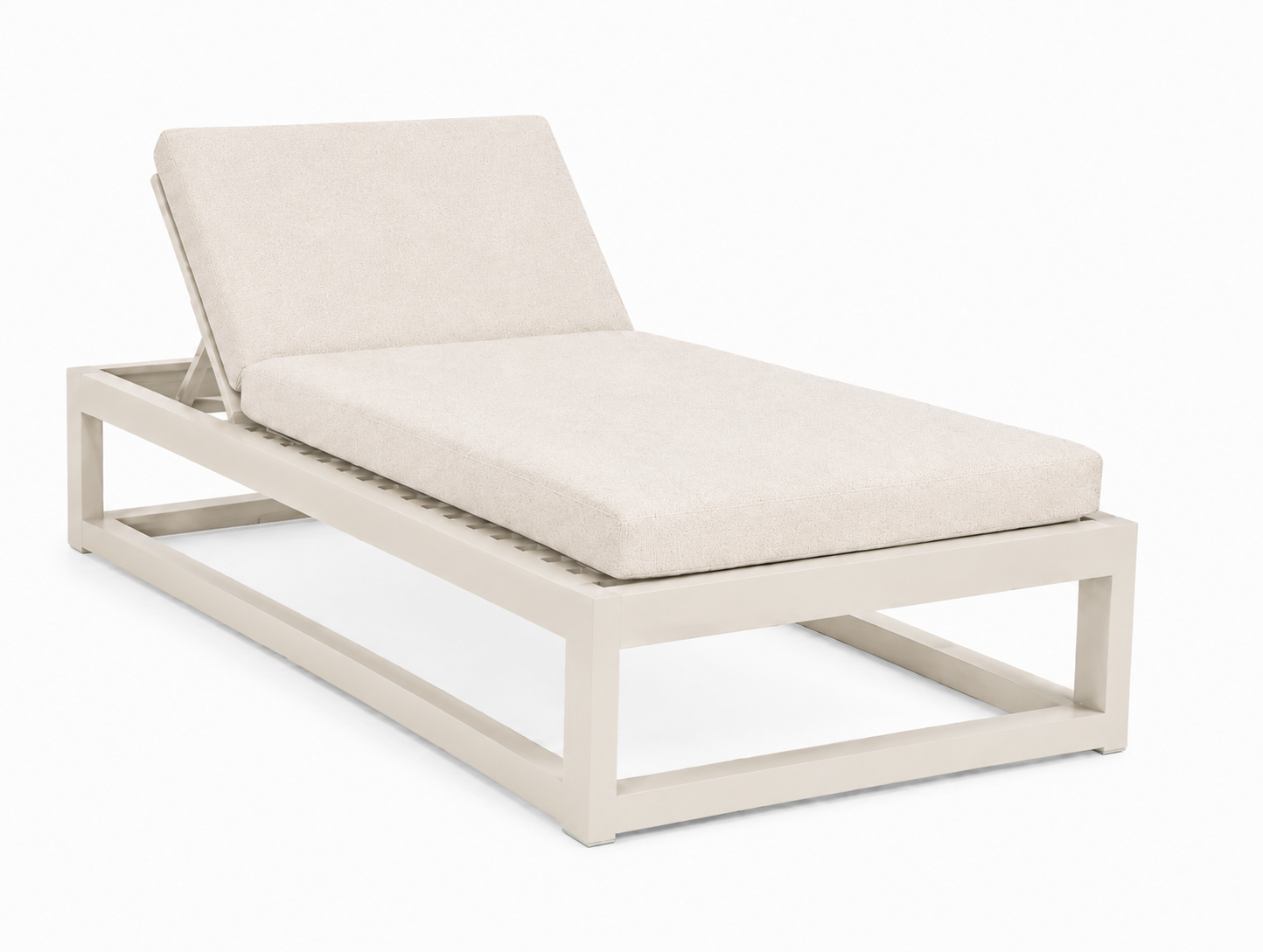 Mara Aluminum Oversized Chaise Lounge Off-White