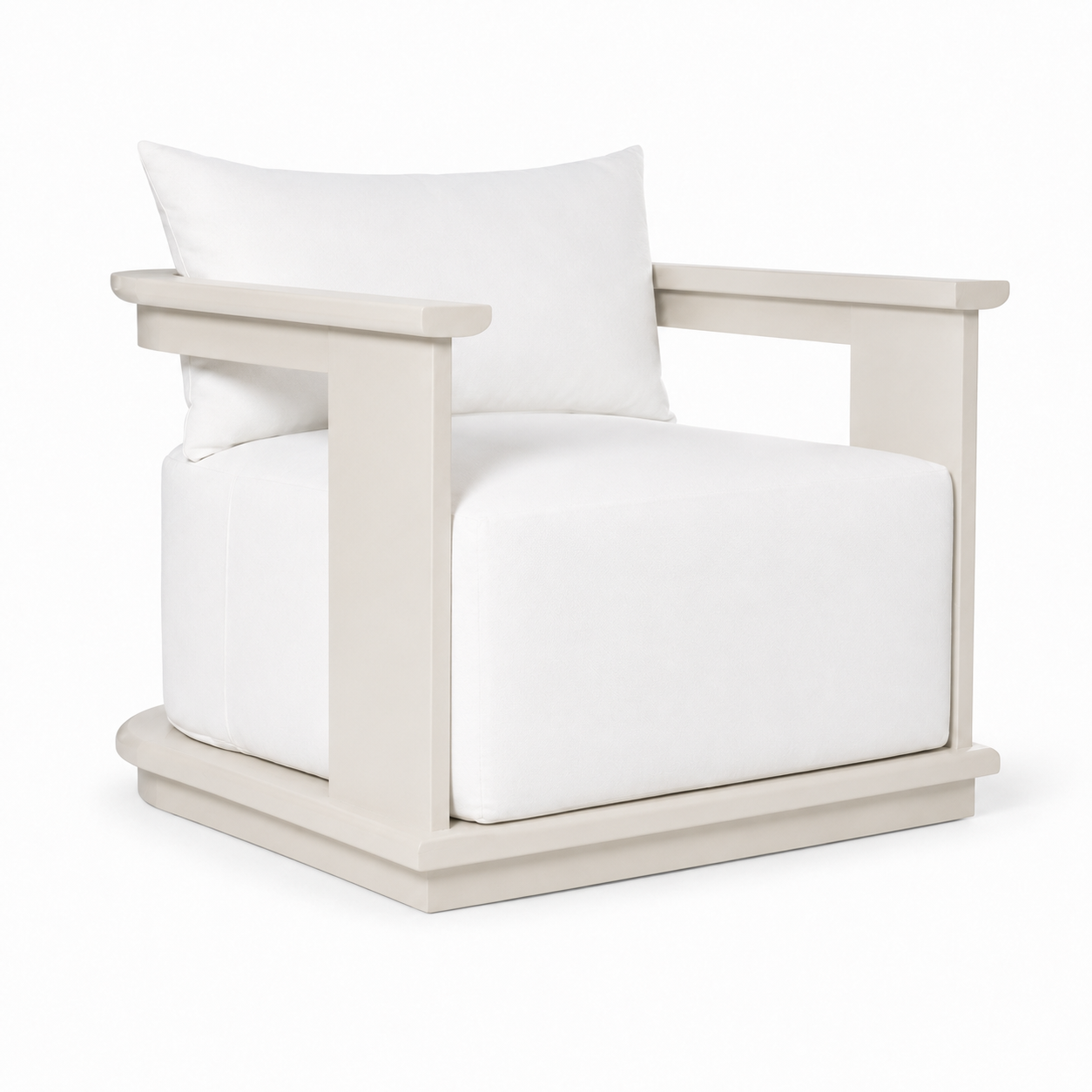 Munich Aluminum Lounge Chair Off-White