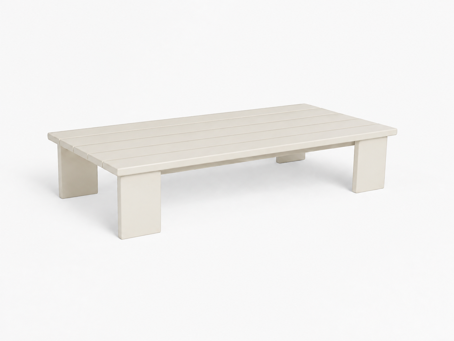 Munich Aluminum Rectangular Coffee Table Off-White