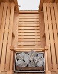 Barrel Outdoor Sauna - 6 Person w/ Harvia Spirit Wi-Fi 8kW Heater, interior