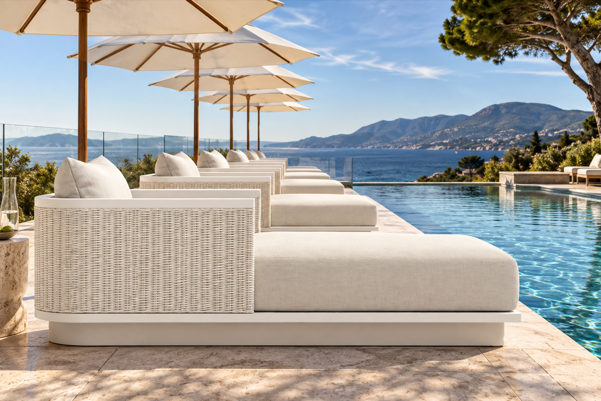 Maui Aluminum Chaise Lounge Off-White