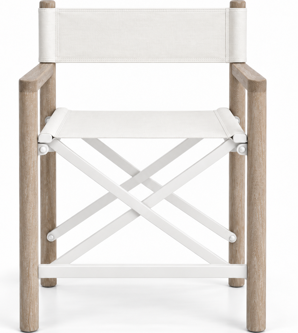 Teak Director Dining Chair Weathered / White