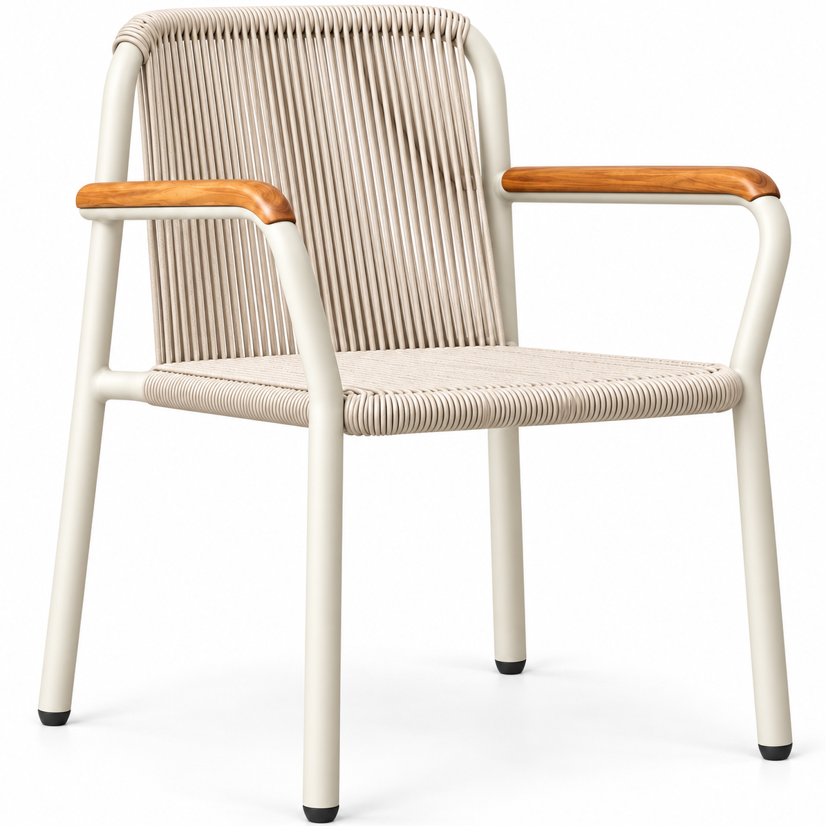 Barbados Stacking Bistro Chair Off-White, outdoor dining chair by Prado Outdoor