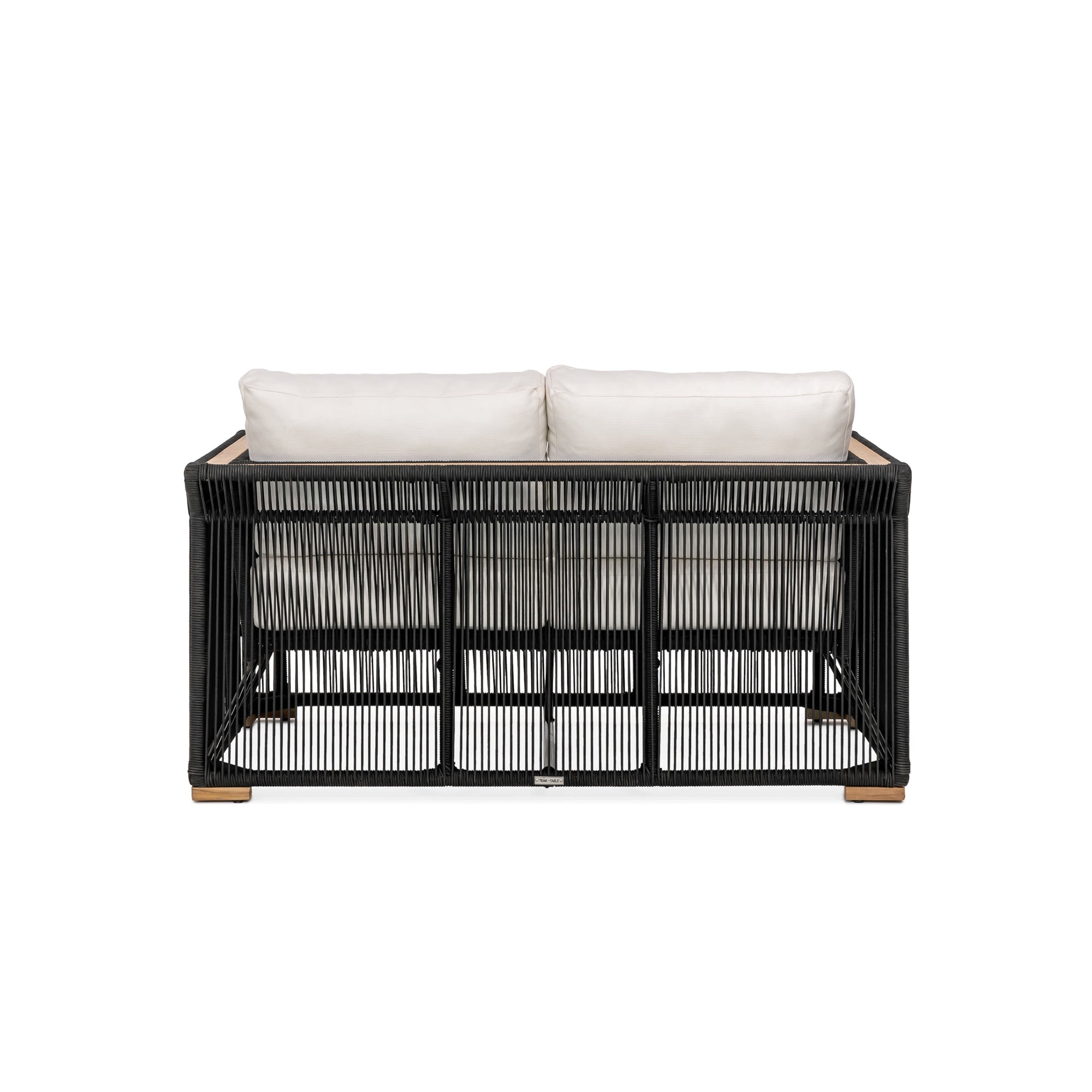 Breeze Loveseat - Back View | Teak + Table