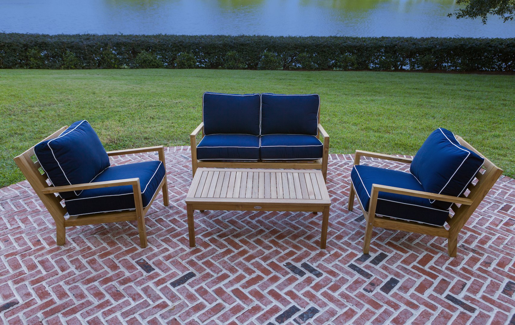 Pacific Loveseat Navy by Teak + Table