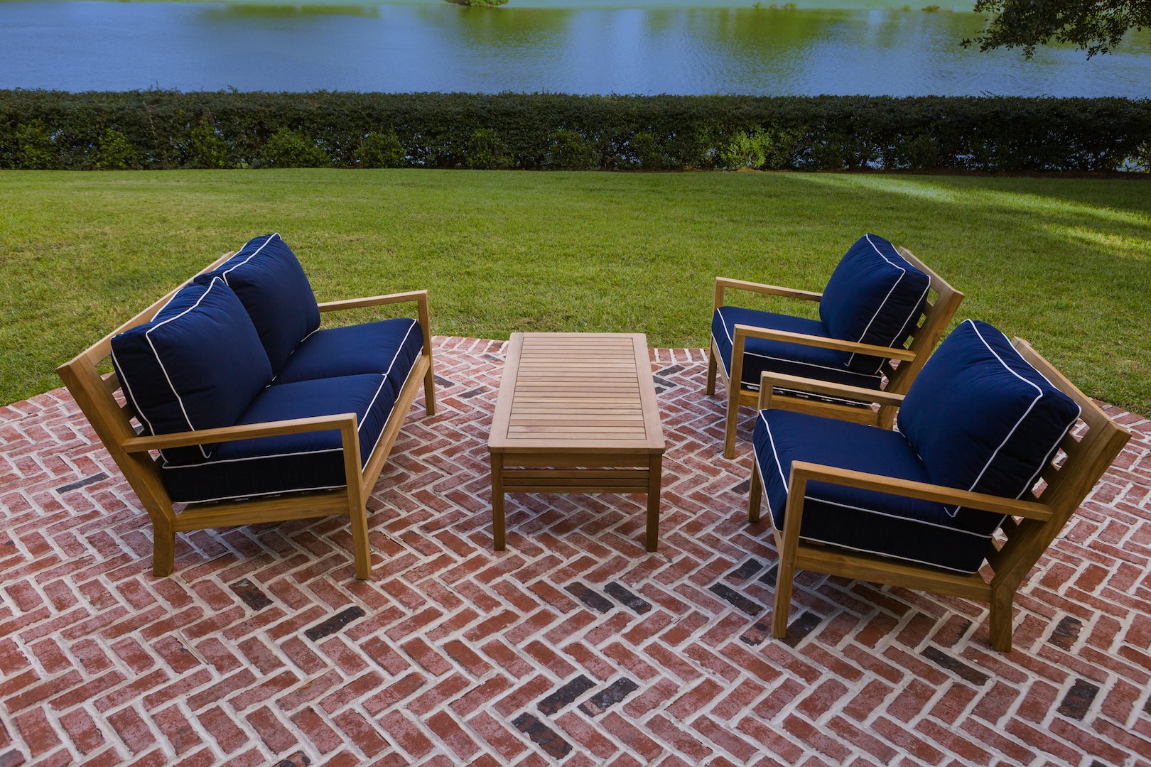 Pacific Loveseat Navy by Teak + Table