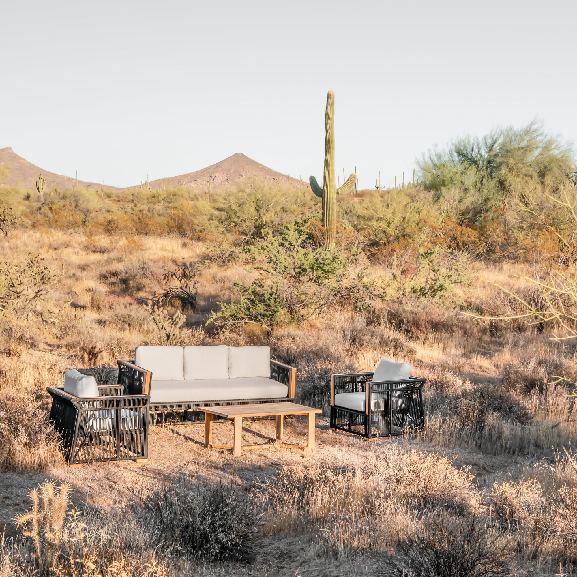 Breeze Sofa - Sand | Teak + Table